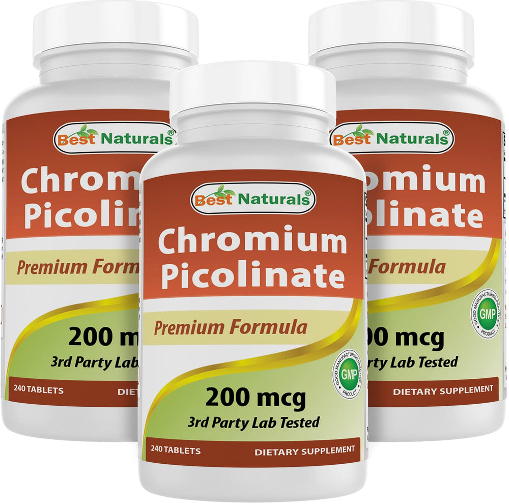 Best Naturals Chromium Picolinate bottle front view for daily supplement routine.