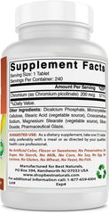 Best Naturals Chromium Picolinate tablets inside bottle highlight portable daily intake.