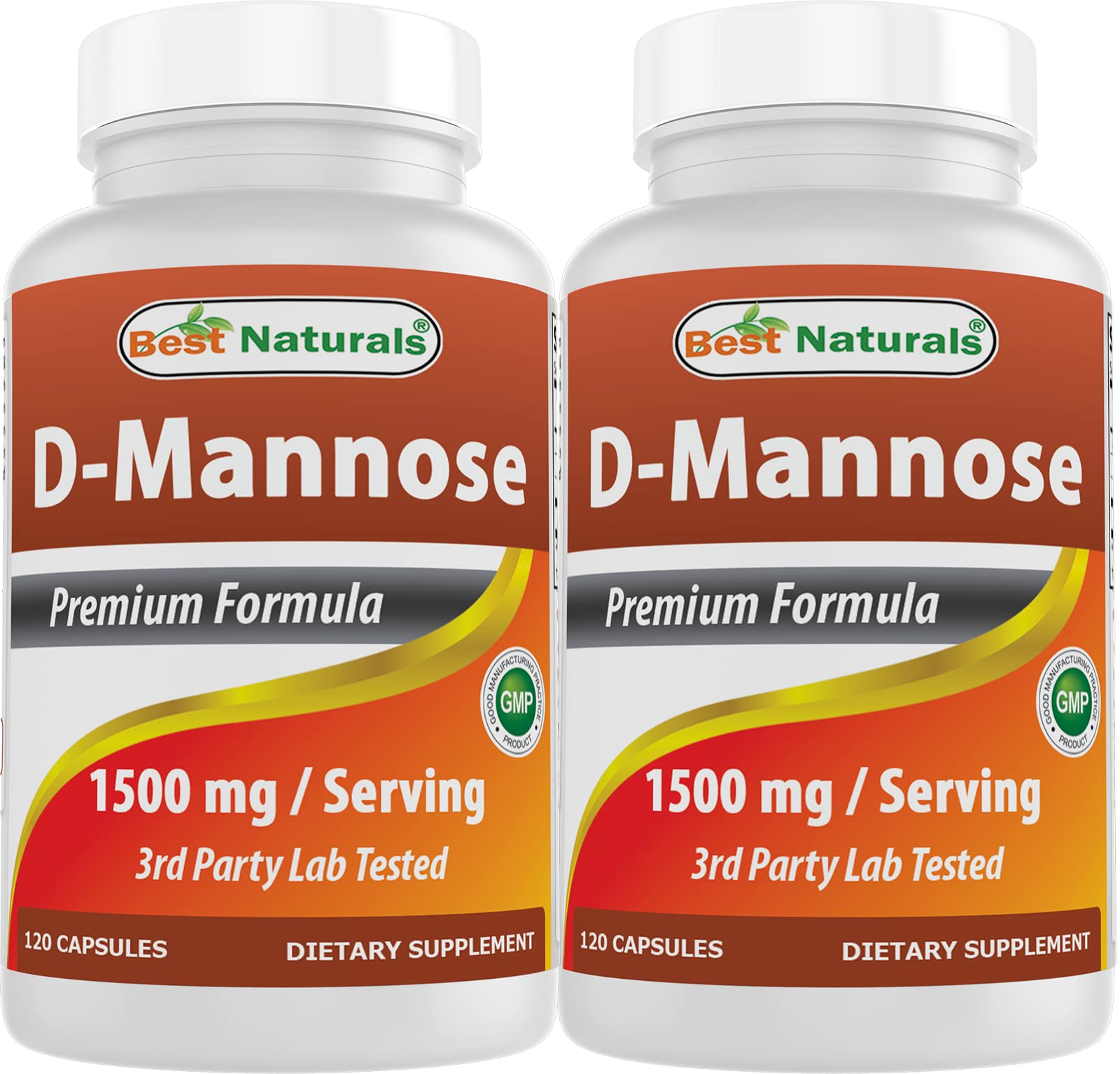 Best Naturals D-Mannose 1500 mg bottle front for daily use and easy dosing.