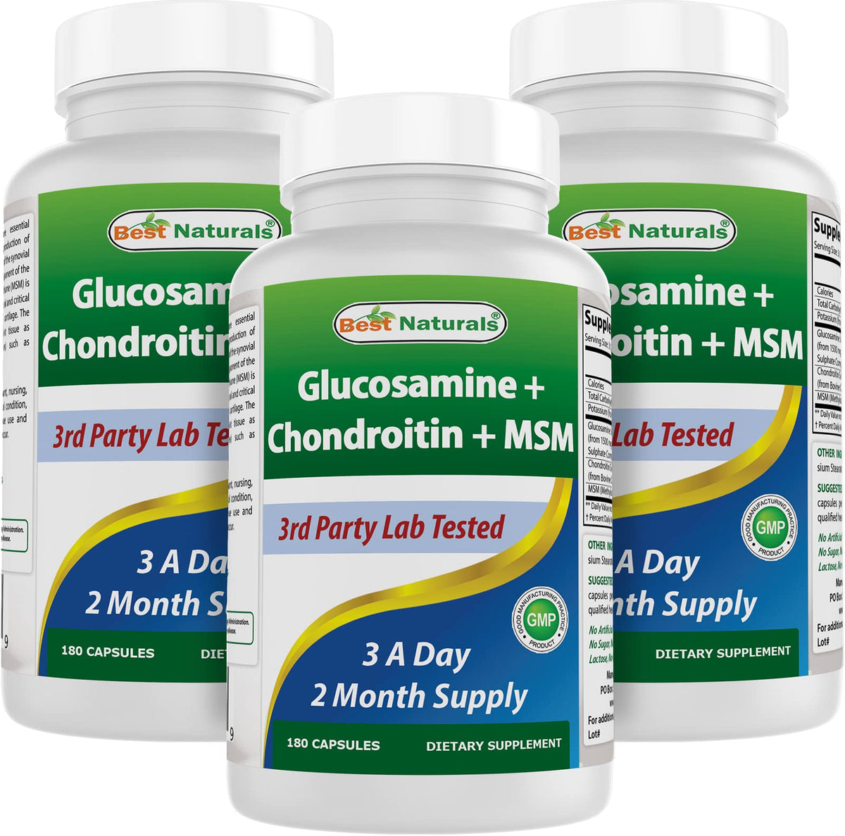 Best Naturals glucosamine chondroitin MSM bottle front for daily joint support.