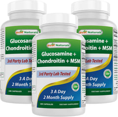 Best Naturals glucosamine chondroitin MSM bottle front for daily joint support.