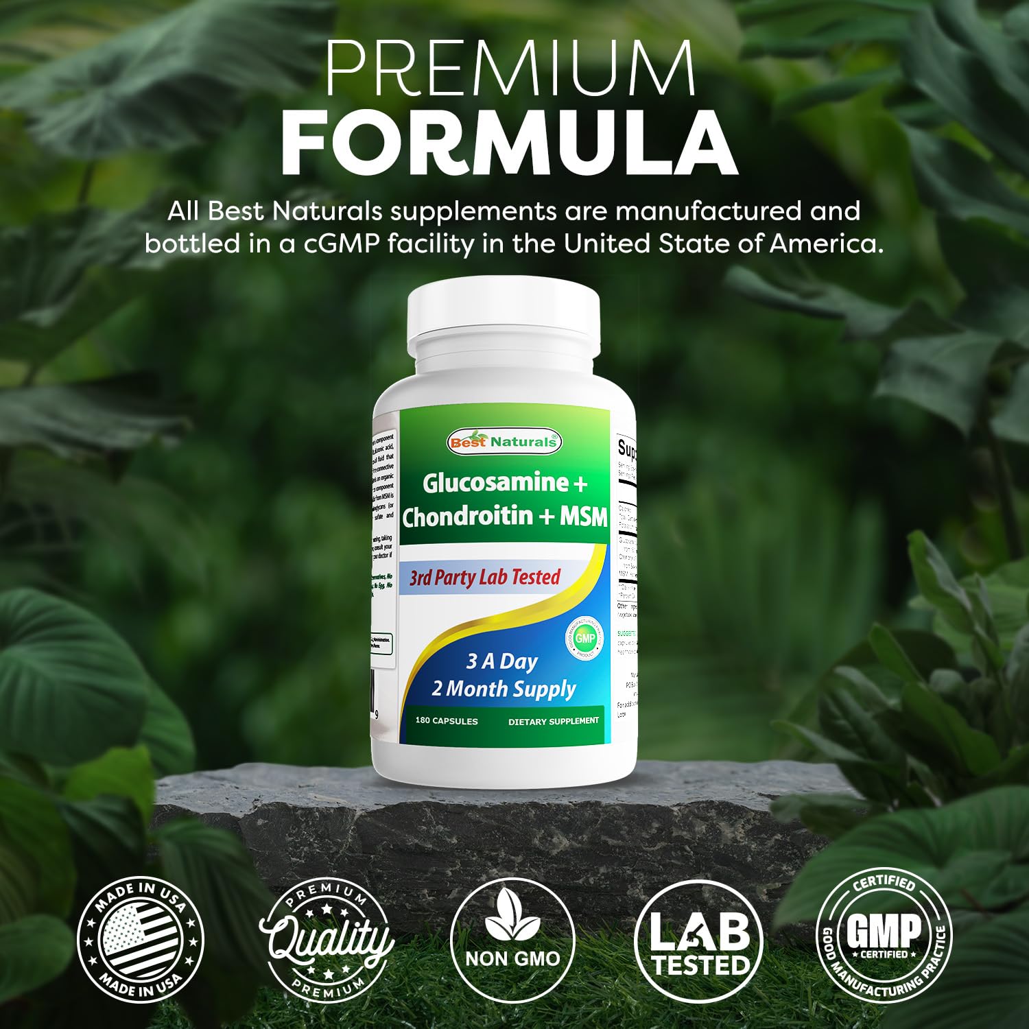 Best Naturals non-GMO gluten-free statement on packaging for clean ingredients.