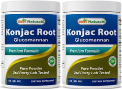 Best Naturals Konjac Glucomannan two-pack bottle front supports fullness as part of a balanced diet.