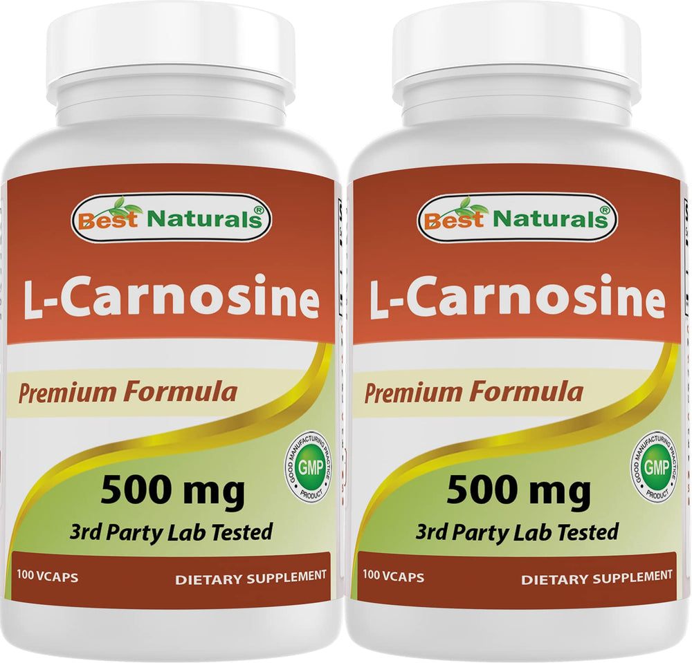 Best Naturals L-Carnosine 500 mg bottle front for daily supplementation