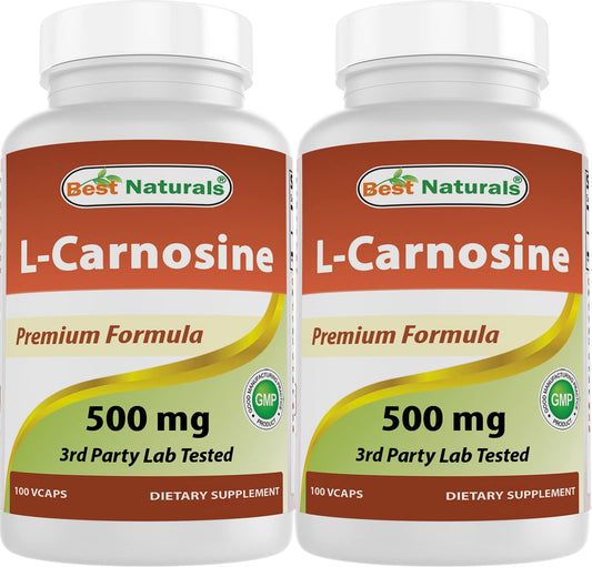 Best Naturals L-Carnosine 500 mg bottle front for daily supplementation