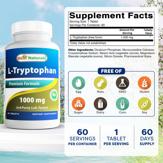 Close-up of Best Naturals label showing 1000 mg per tablet.