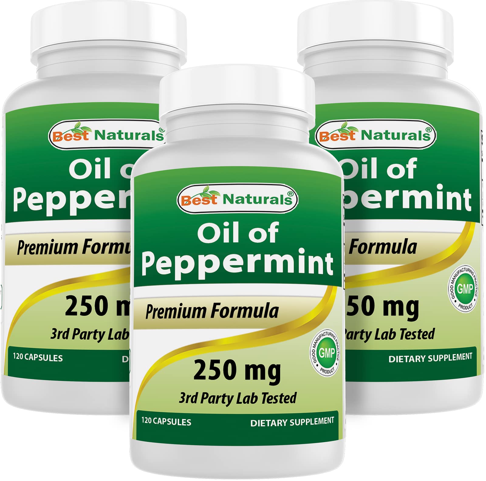 Best Naturals Peppermint Oil 250mg bottle for daily use
