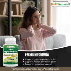 Best Naturals Peppermint Oil capsules pour illustrating easy dosage