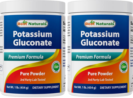Best Naturals potassium gluconate powder bottle for daily mineral support