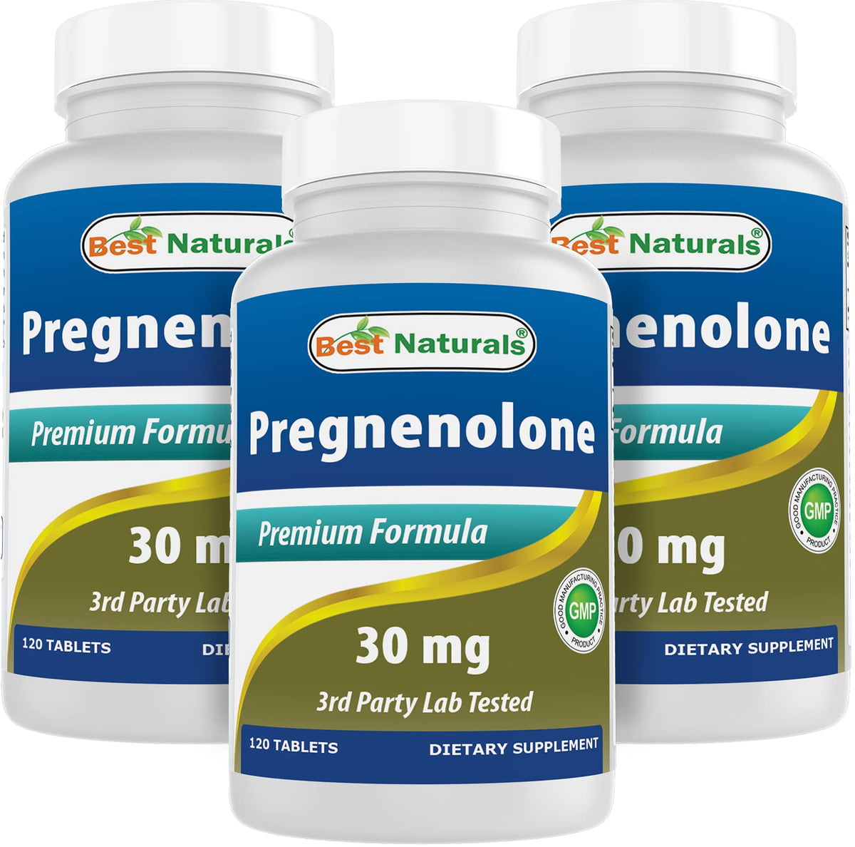 Best Naturals Pregnenolone 30 mg tablets close-up for daily wellness support