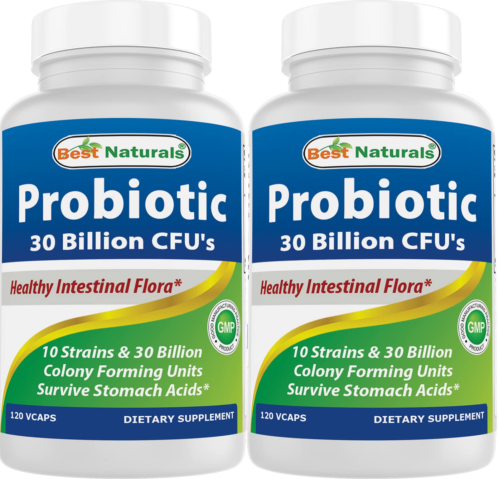 Best Naturals Probiotic 10 Strains bottle front for daily gut support.