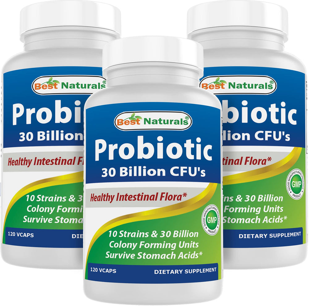 Best Naturals Probiotic 10 Strains bottle front promotes digestive balance