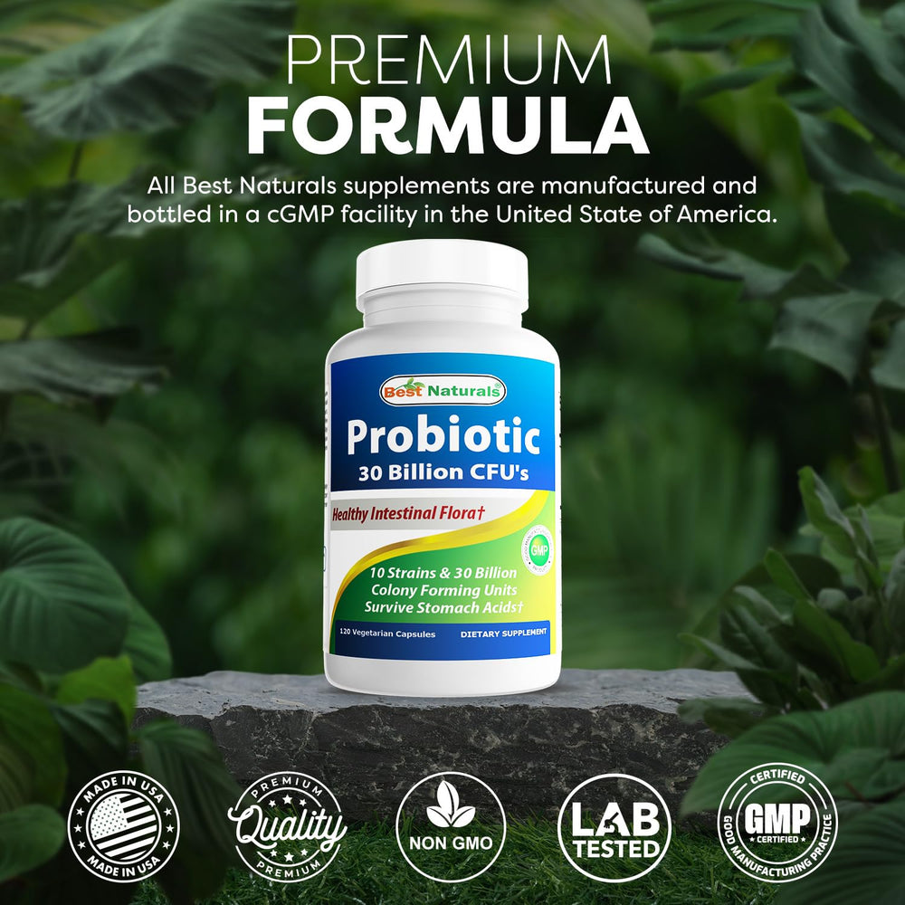 Best Naturals Probiotic lab test seal emphasizes purity and quality
