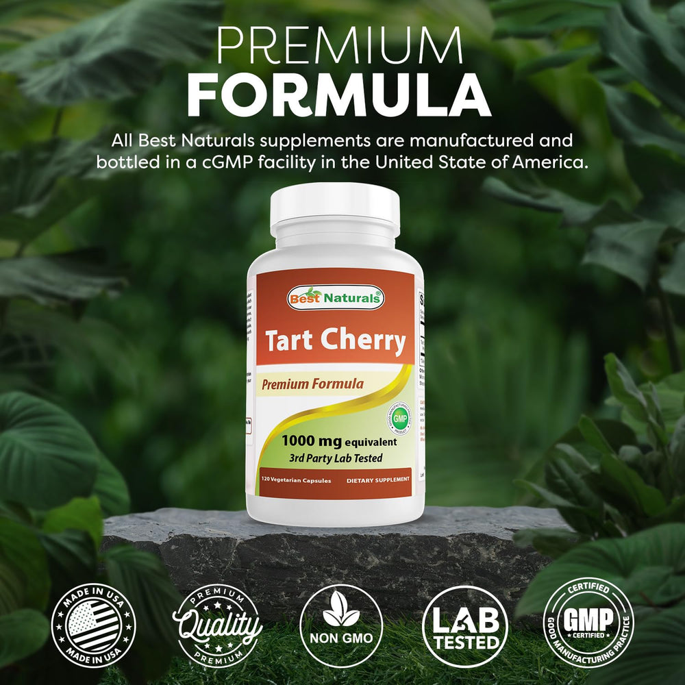 Best Naturals Tart Cherry Extract package pack of two bottles on countertop
