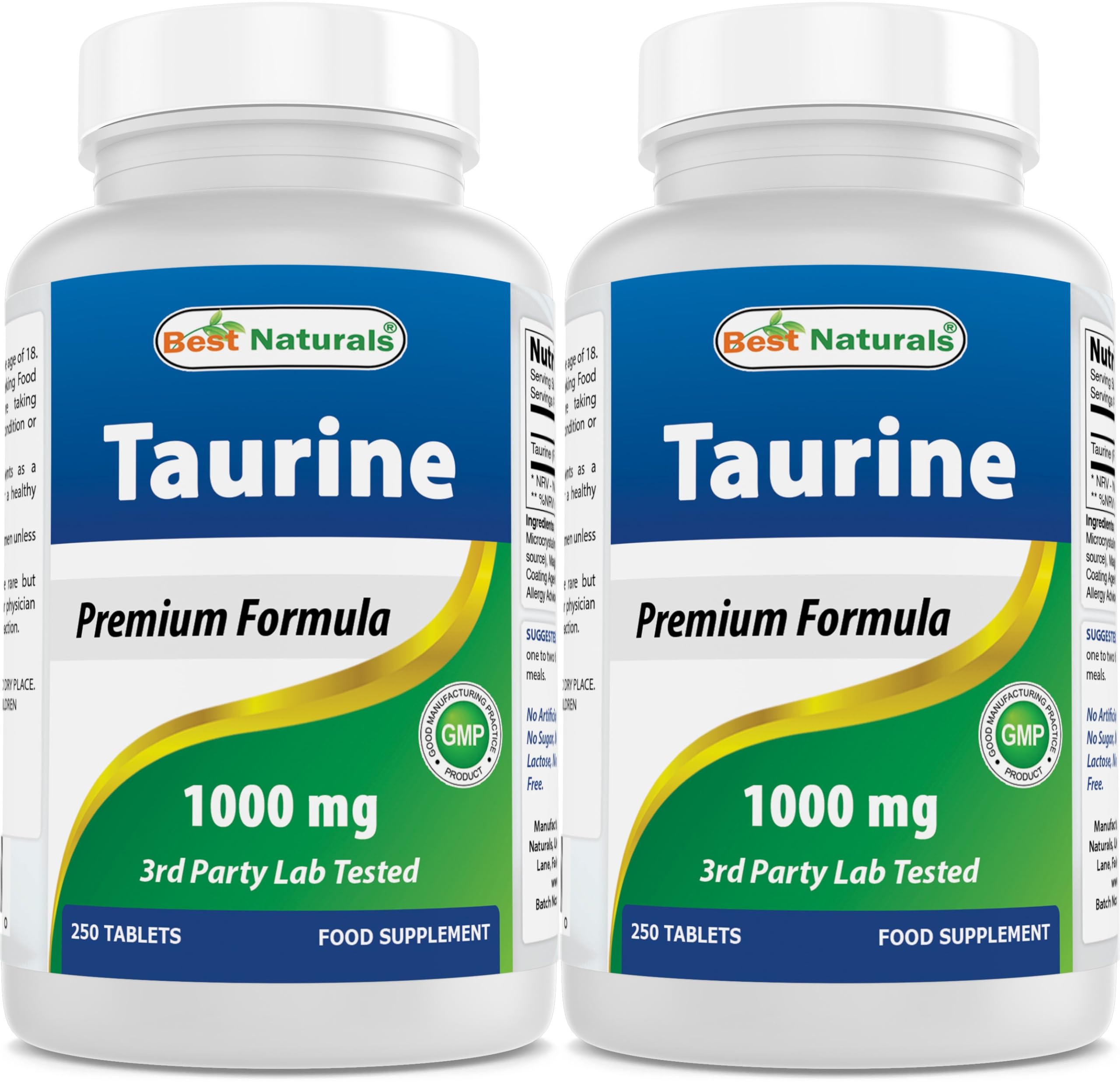 Best Naturals Taurine 1000 mg tablets shown in bottle for daily supplement routine.