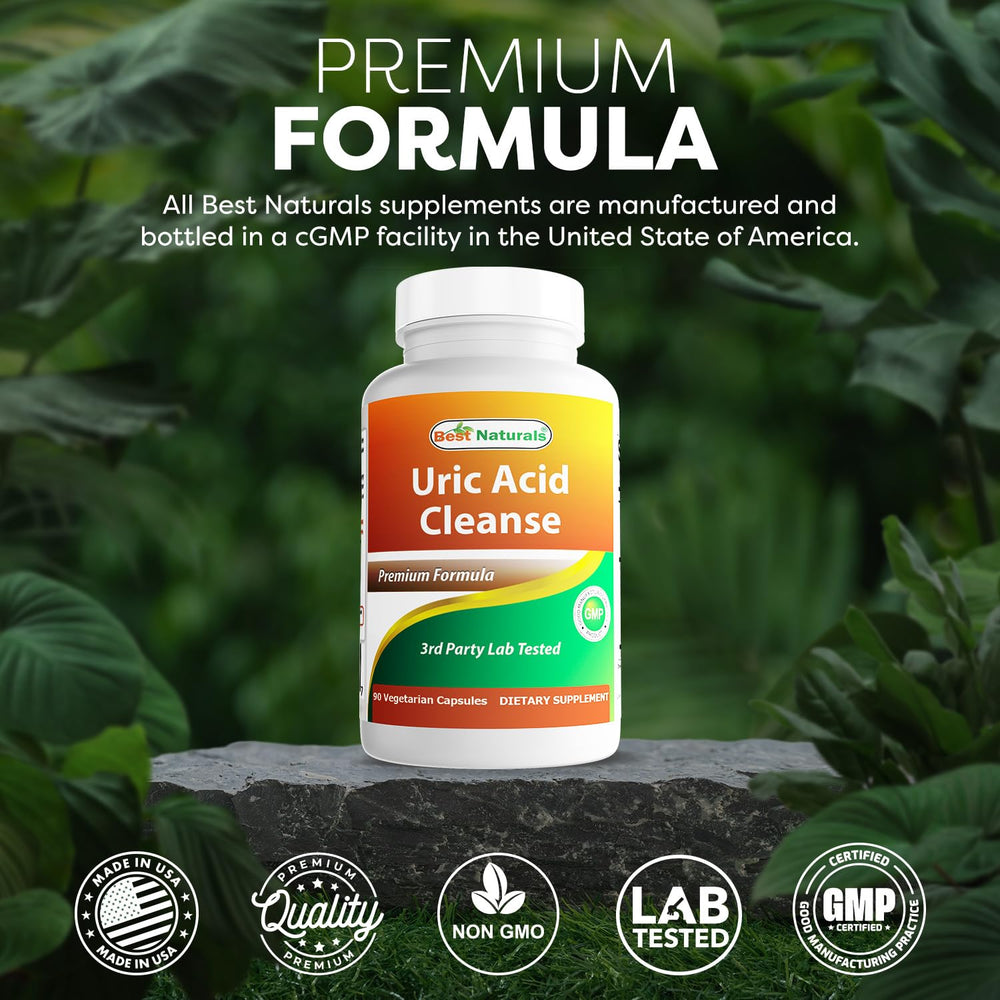 Best Naturals Uric Acid Cleanse third-party lab-tested seal.