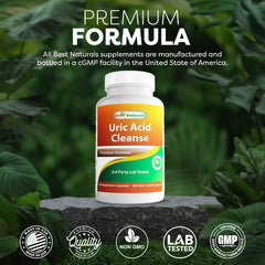 Best Naturals Uric Acid Cleanse third-party lab-tested seal.
