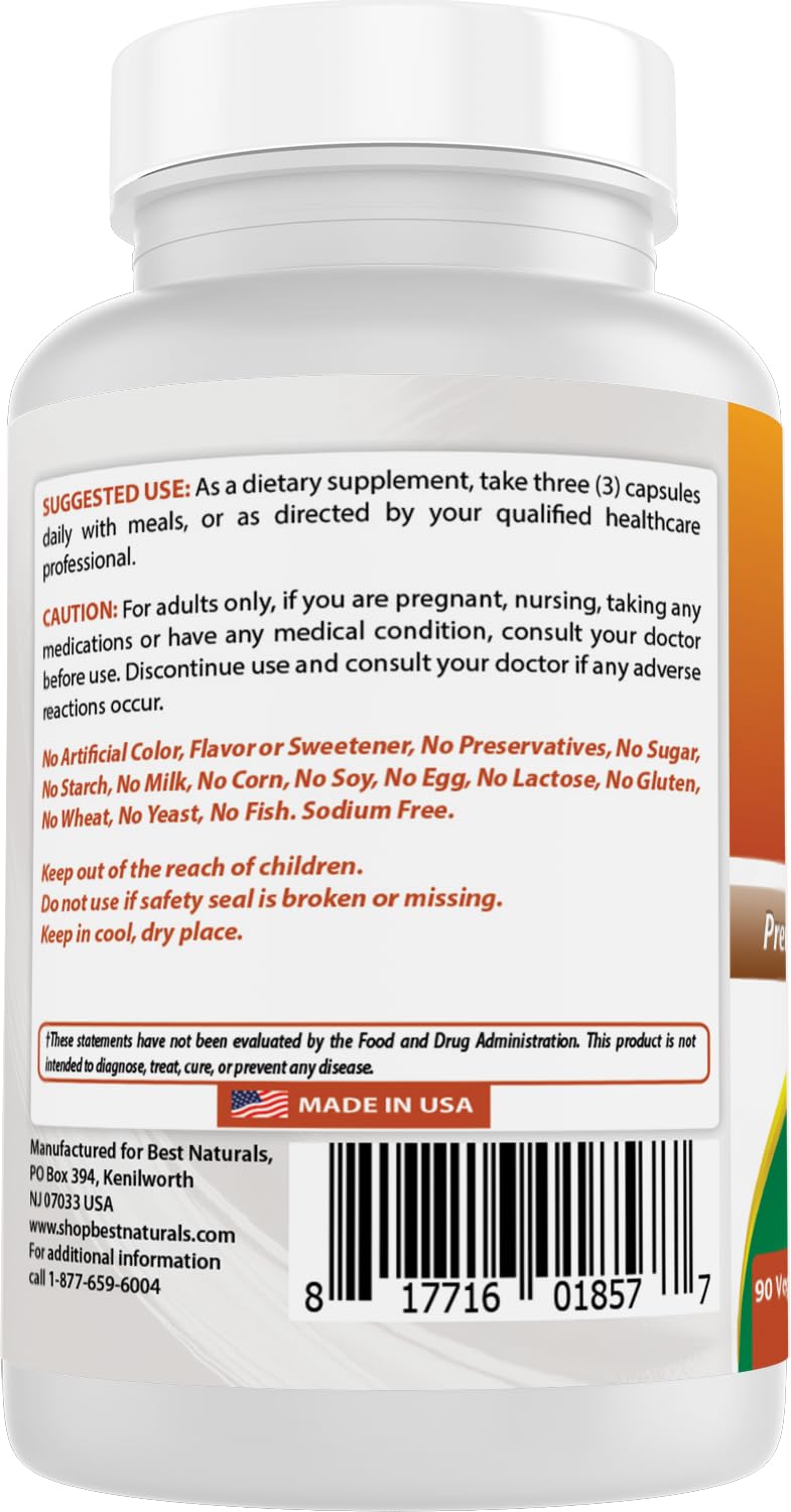 Best Naturals Uric Acid Cleanse vegetarian capsules for plant-based formula.