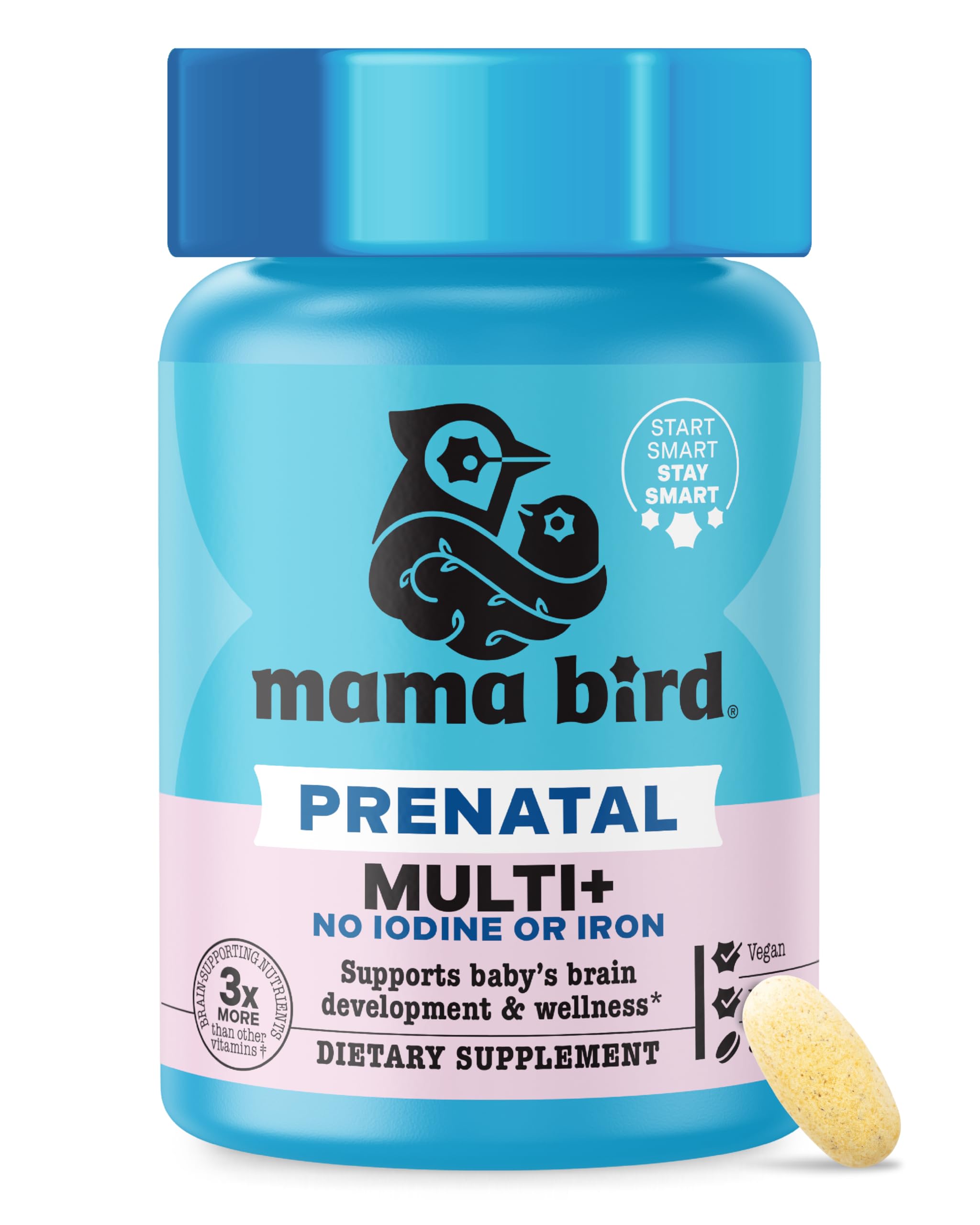 Best Nest Wellness Mama Bird bottle cap close-up for daily prenatal support
