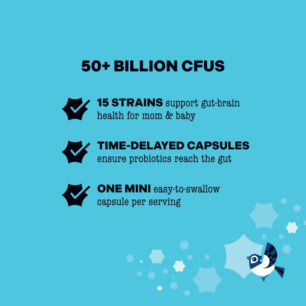 Best Nest Wellness Mama Bird Probiotics DRcaps technology illustration highlights delayed release