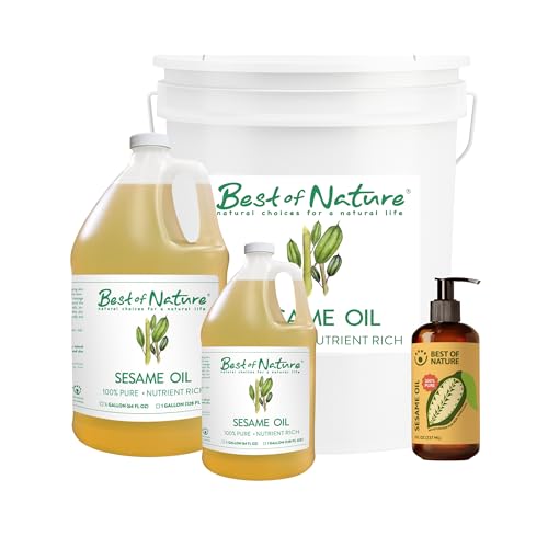 Best of Nature sesame oil amber glass reflects premium, UV-protected storage