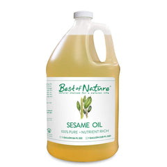 Best of Nature sesame oil bottle top view for purity and versatility.