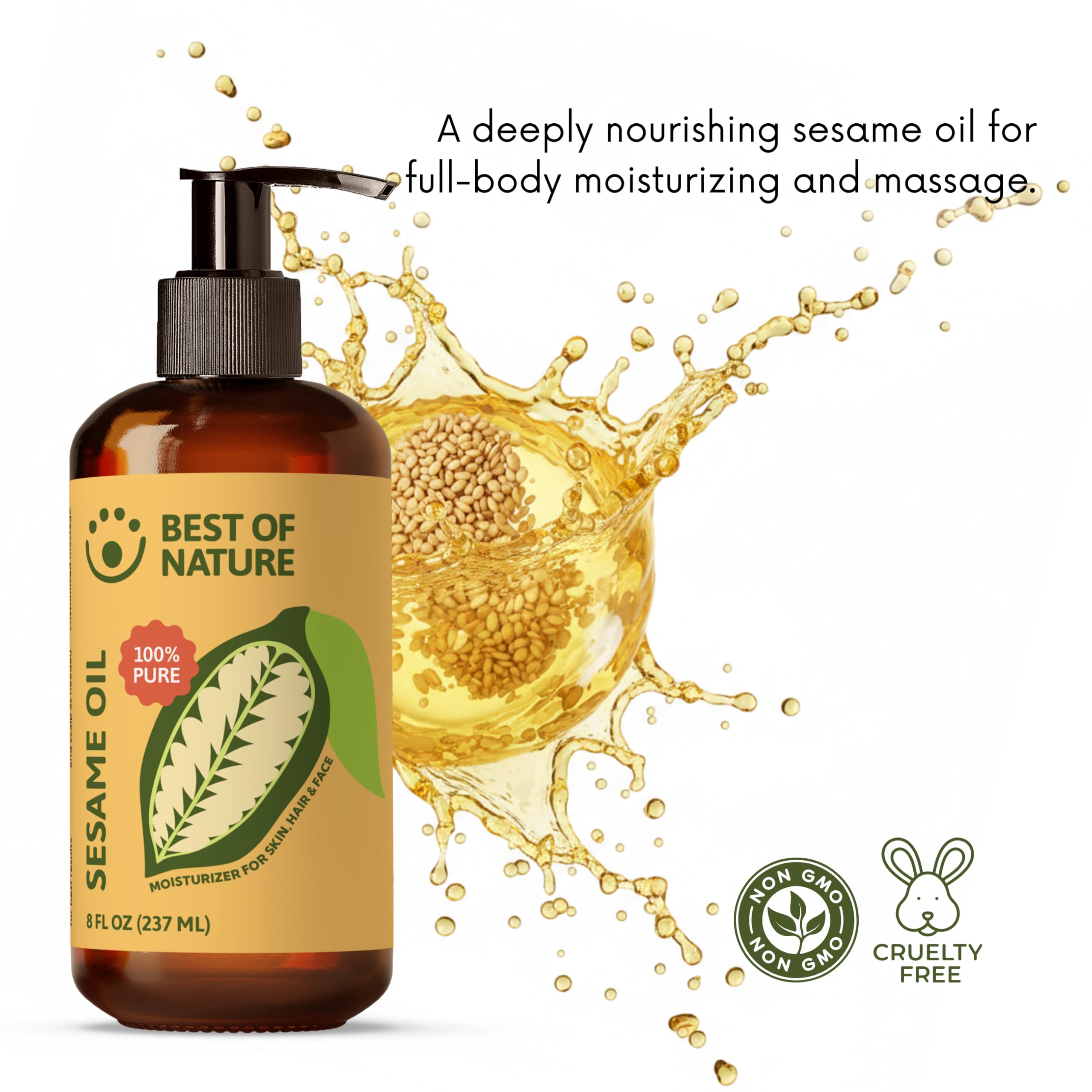 Best of Nature sesame oil skin care after shower hydration.