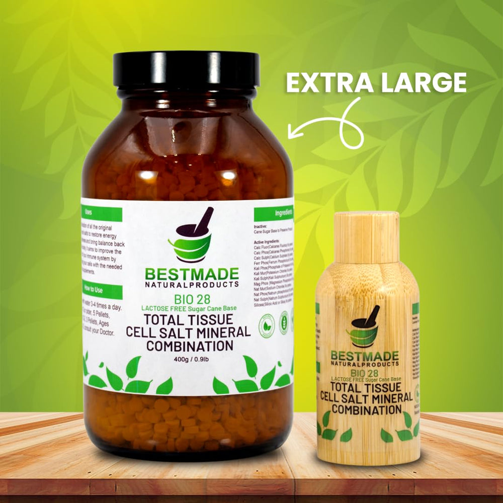 Bestmade BIO28 lactose-free pellets ready for daily mineral support.
