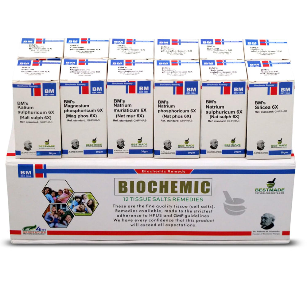 Bestmade Economy Pack Cell Salts remedy chart overview for easy selection and possible immune support.