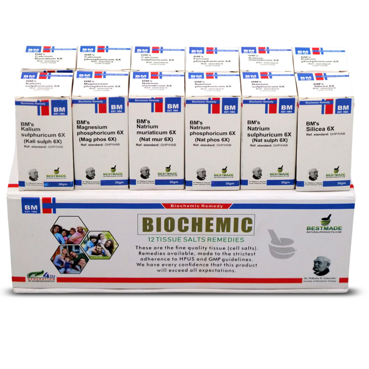 Bestmade Economy Pack Cell Salts remedy chart overview for easy selection and possible immune support.