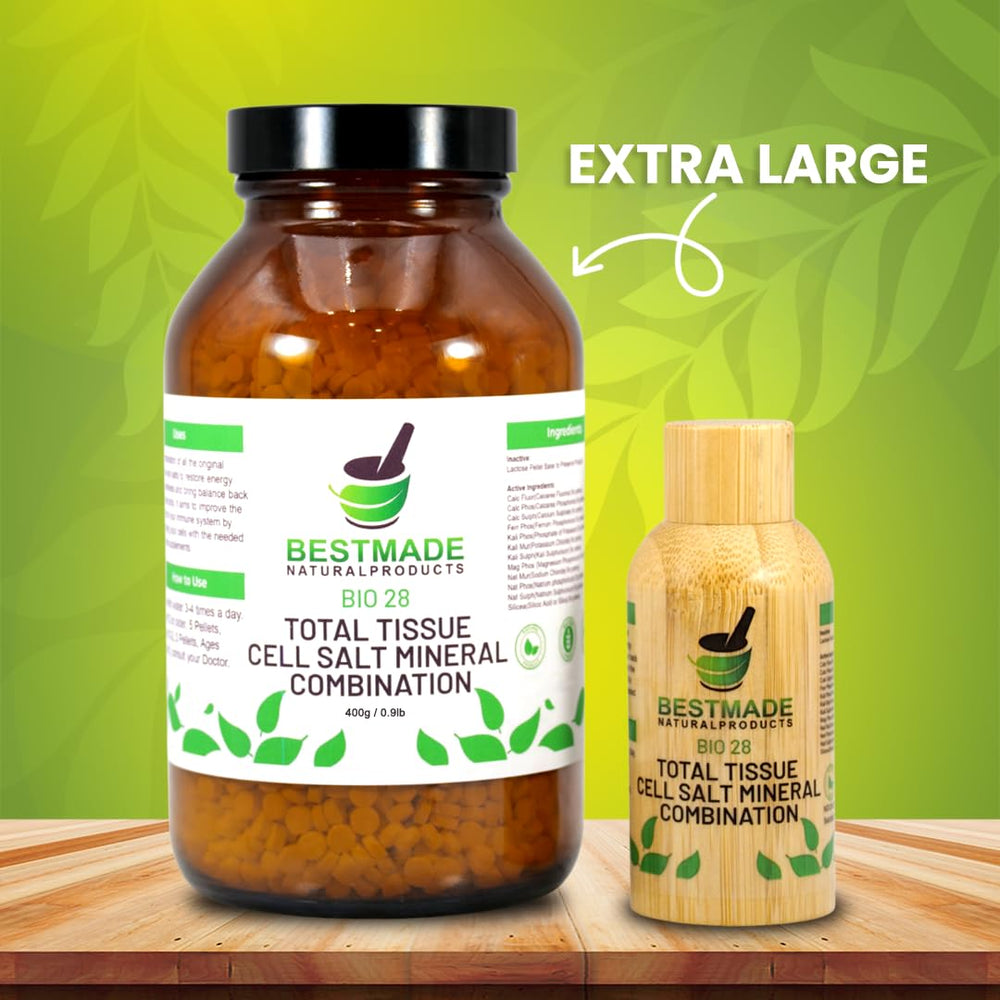 Bestmade Total Tissue Cell Salt bottle side shows 12 natural salts