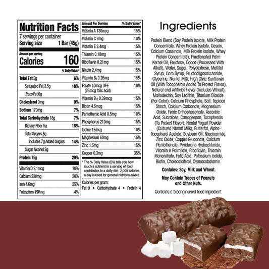 BestMed protein bar nutrition label highlights low sugar and high fiber.