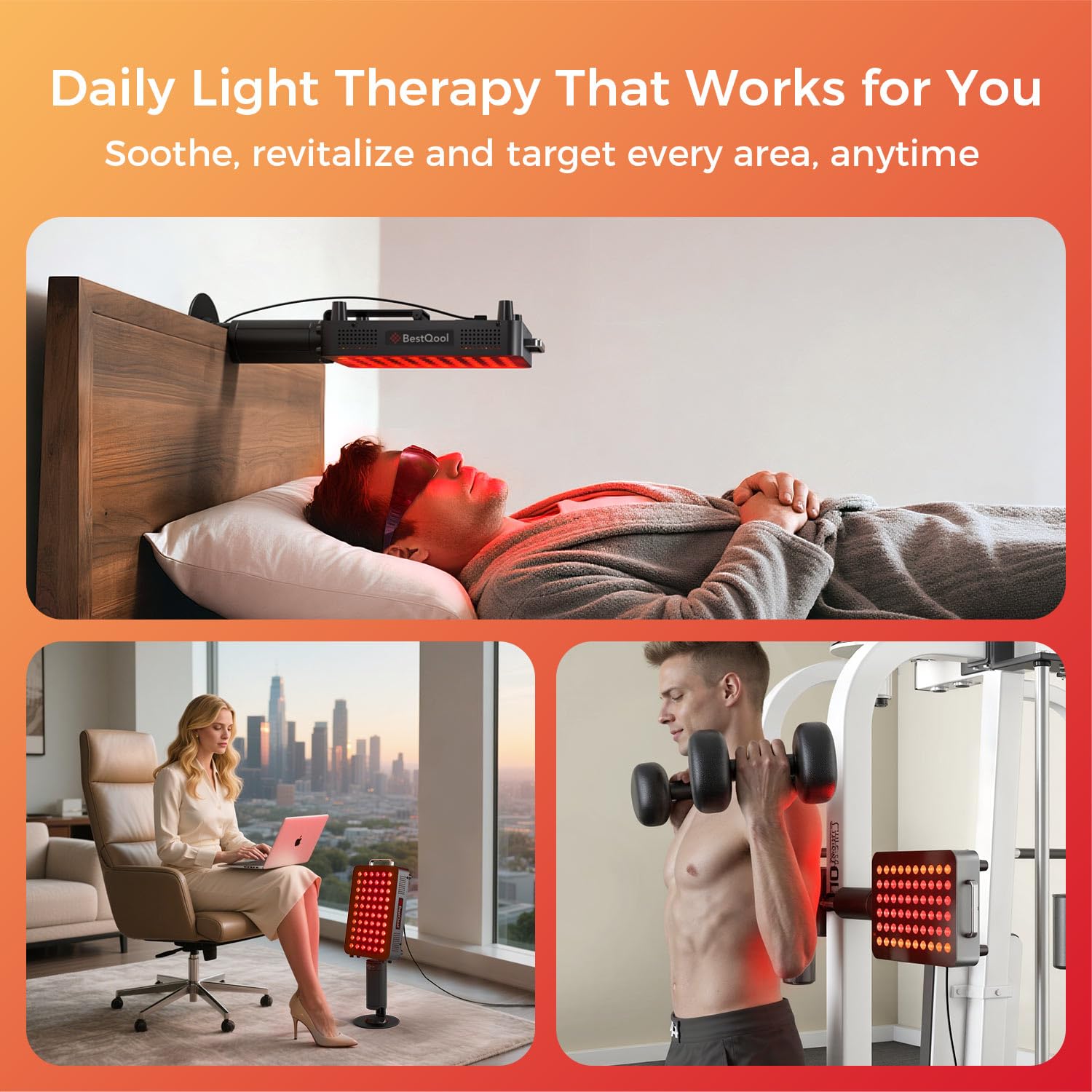 BestQool infrared 810nm wavelength targets muscles and joints with comfort