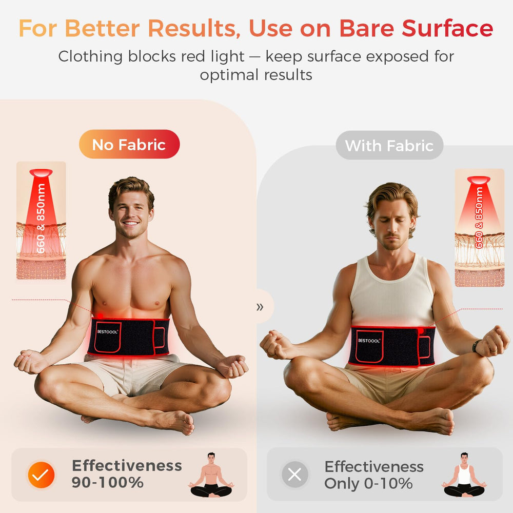 BestQool portable red light belt is lightweight for on the go sessions