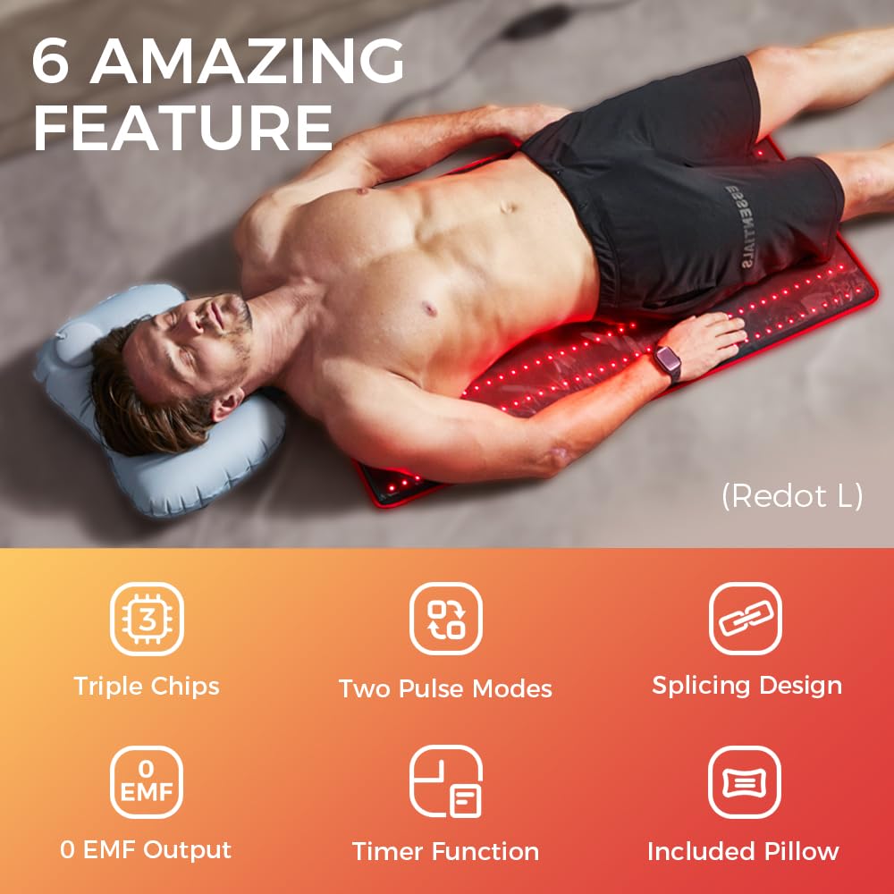 BestQool red-light mat pulsing mode offers varied light patterns.