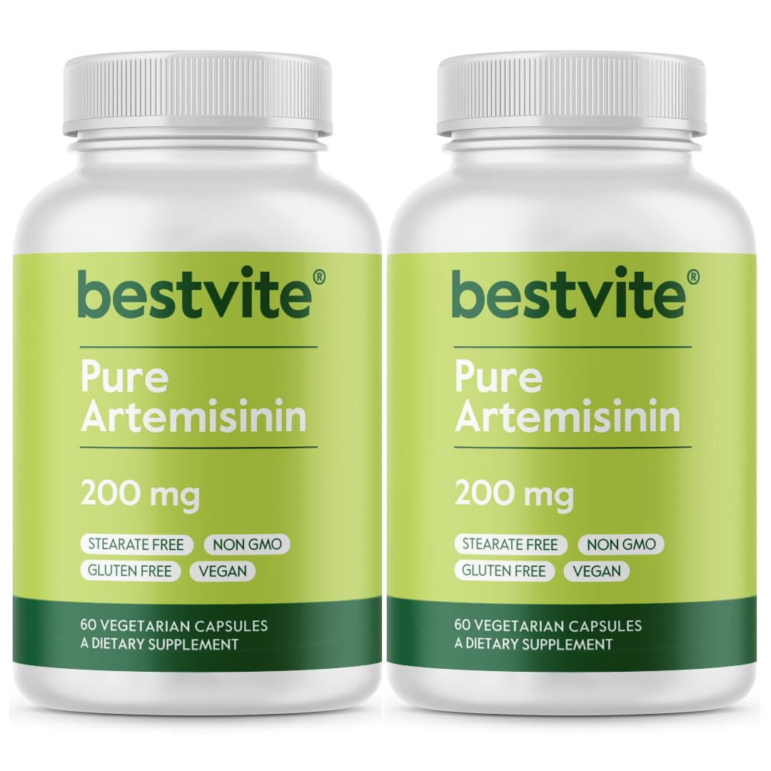 Bestvite Artemisinin bottle front with 120 vegan capsules for daily immune support.