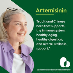 Bestvite Artemisinin bottle label highlighting gluten-free and non-GMO formula.