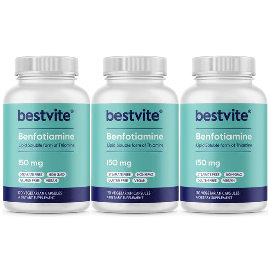 BESTVITE Benfotiamine 150mg bottle for daily wellness support.