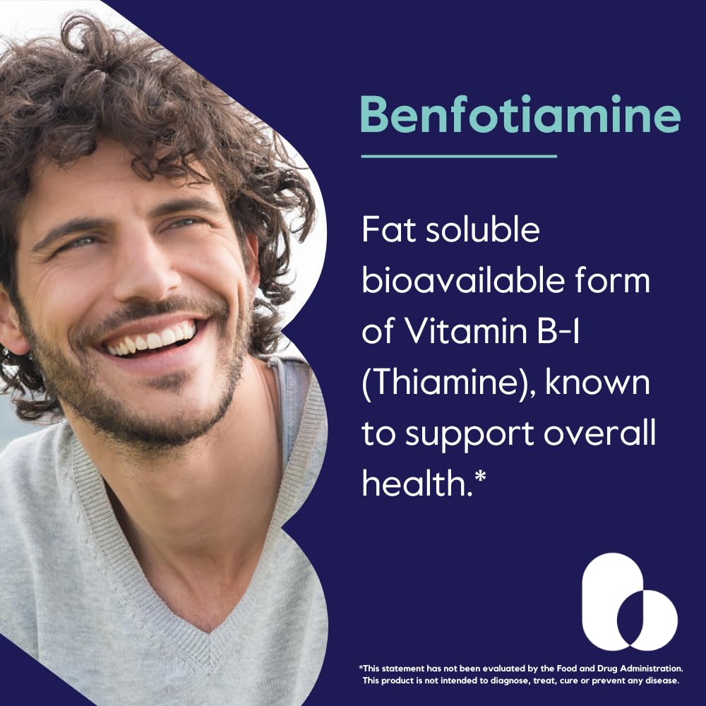 BESTVITE Benfotiamine capsules closeup, easy to swallow vegan capsules.