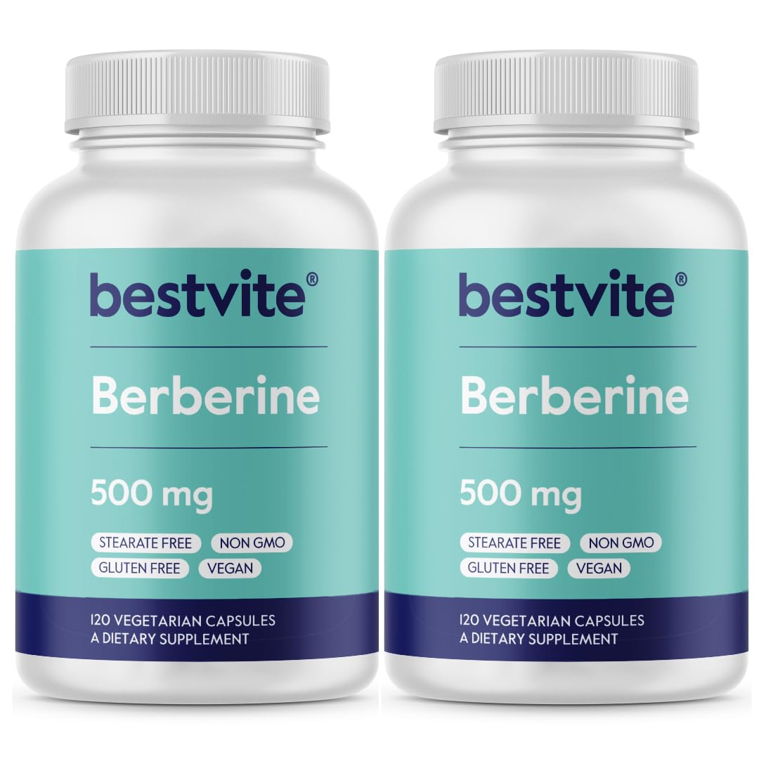 Bestvite Berberine 500mg capsules for potential heart health support.