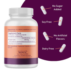 BESTVITE Bioenhanced RLA label emphasizes stabilized form and high bioavailability.