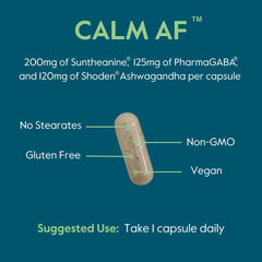 BESTVITE Calm AF packaging with quality and USA-made indicators.