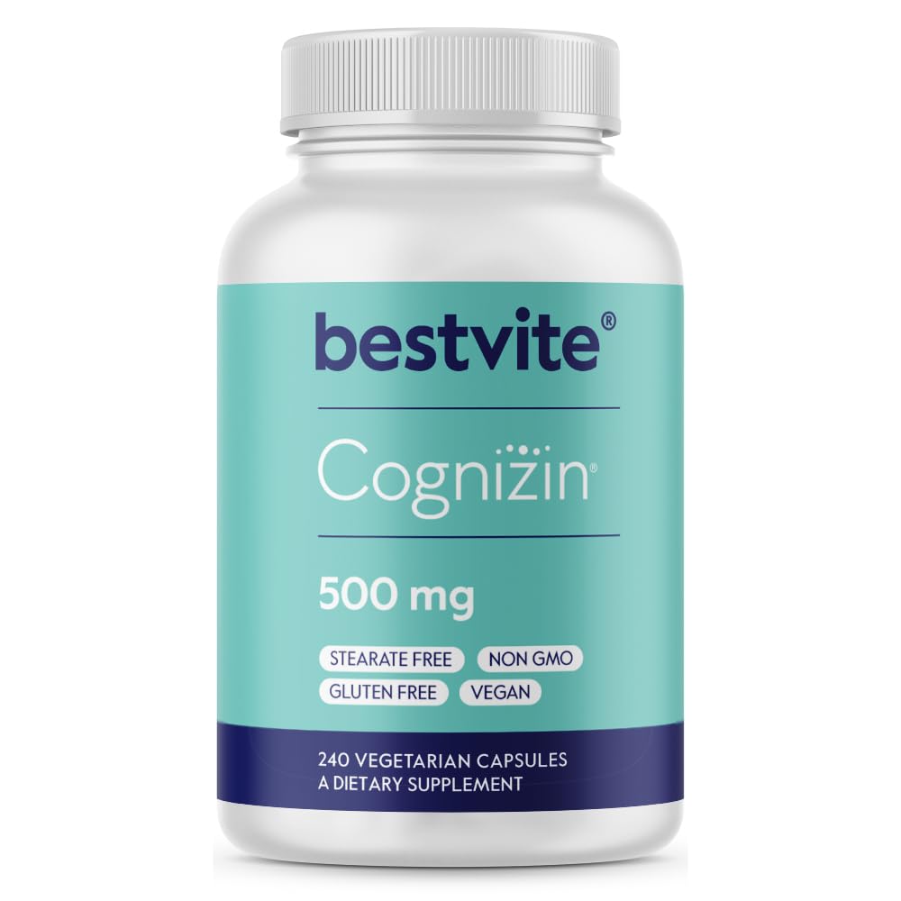 Bestvite Cognizin 500mg bottle with label highlighting premium nootropic formula.