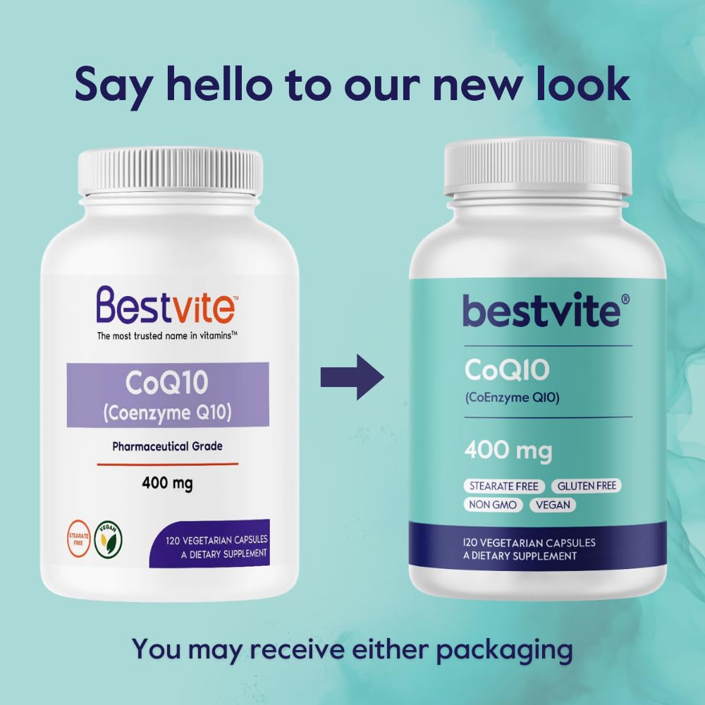BESTVITE CoQ10 label ingredients emphasize non-GMO and natural sourcing.