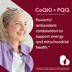 BESTVITE CoQ10 + PQQ capsules in bottle, supports cellular energy.