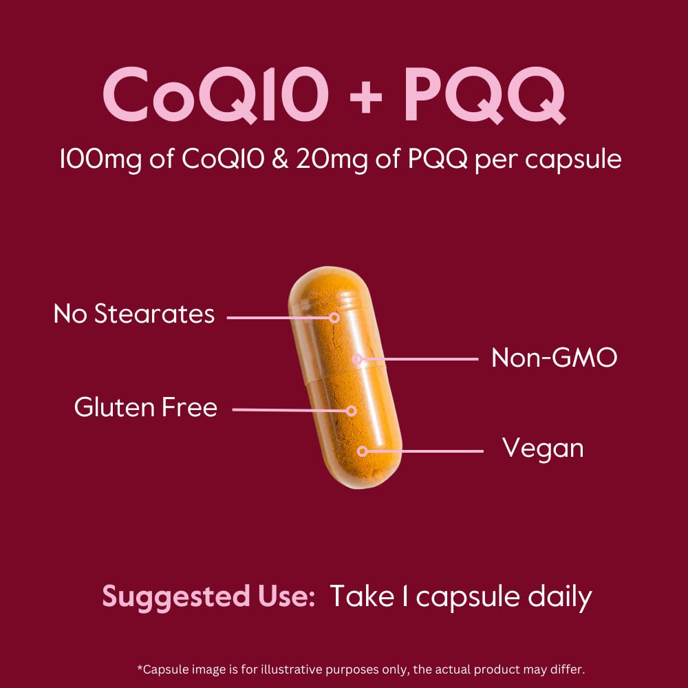 Label detail showing non-GMO, GMP, and vegan claims for BESTVITE CoQ10 with PQQ.
