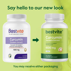 Bestvite Curcumin tablets inside bottle ready for daily use