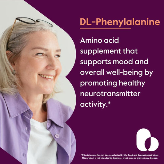 Bestvite DL-Phenylalanine capsules close-up highlighting vegan, clean formula