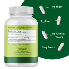 BESTVITE fucoidan capsules close-up suggests easy daily intake.
