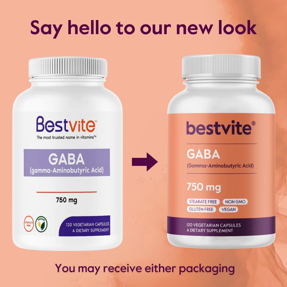 Bestvite GABA ingredients panel emphasizes a pure formula.